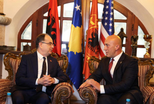 Kryetari i Aleancës për Ardhmërinë e Kosovës, Ramush Haradinaj me presidentin e Shqipërisë, Bajram Begaj