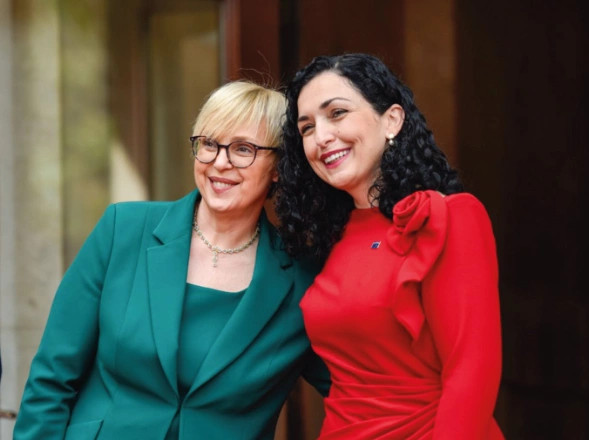 Presidentja Vjosa Osmani dhe homologia e saj sllovene, Natasha Pirc Musar