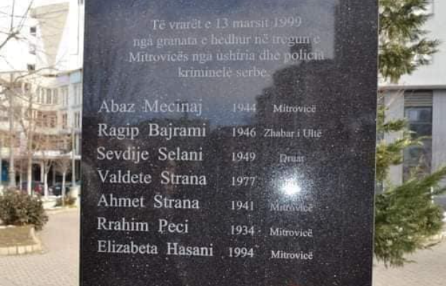 Osmani përkujton masakrën në Tregun e Gjelbër në Mitrovicë ku u vranë shtatë civilë