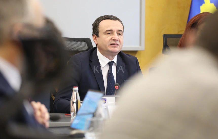 Kryeministri Albin Kurti ne mbledhjen e qeverise se Kosoves