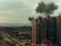 Bombardimet e NATO-s, Prishtinë, 24 mars 1999 (Foto: Alban Bujari)
