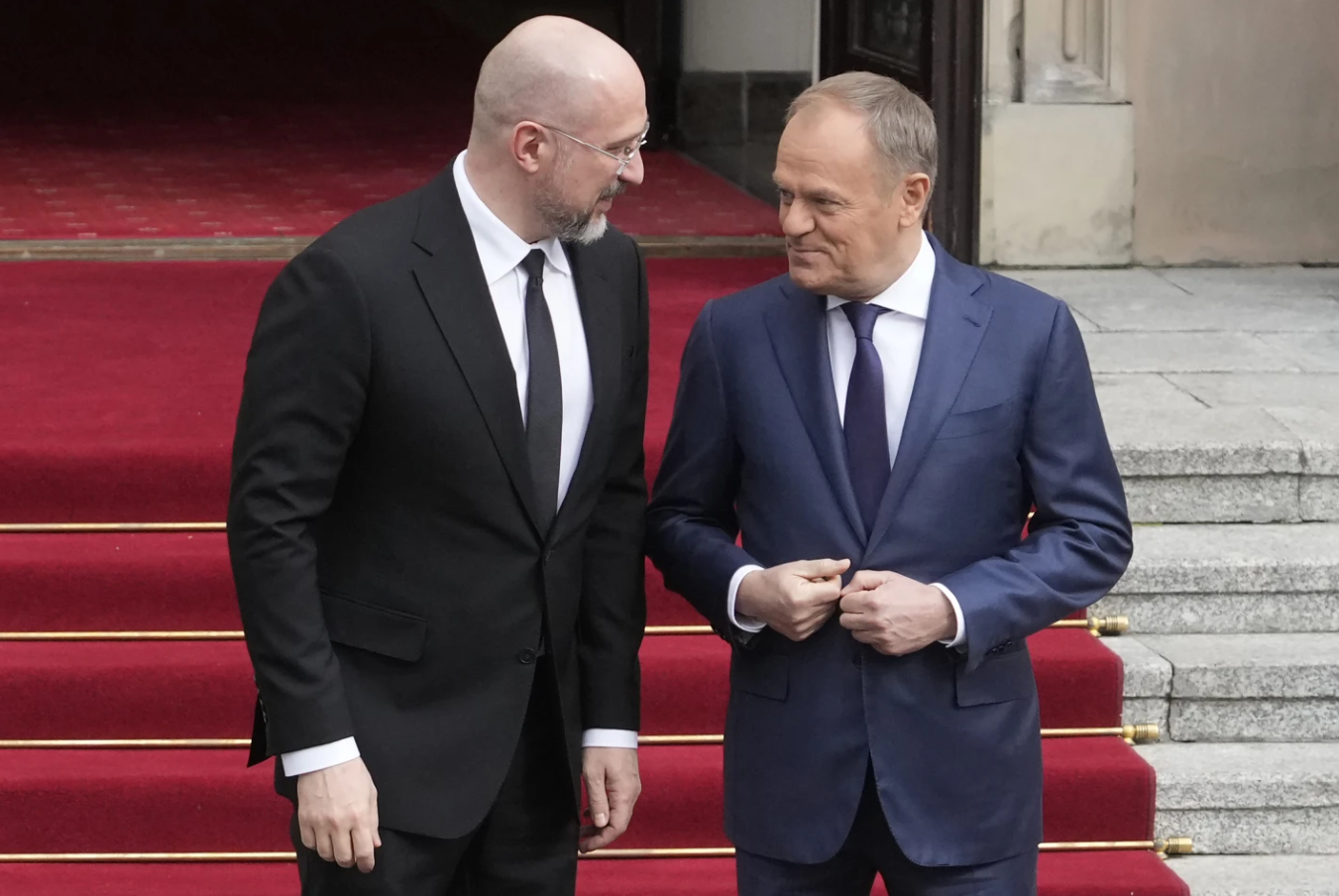 Kryeministri i Polonisë, Donald Tusk dhe kryeministri ukrainas, Denys Shmyhal