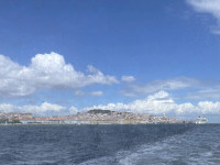 Pamje panoramike e Lisbonës nga Lumi Tejo