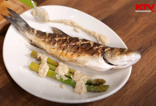 Levrek me salcë të arrave