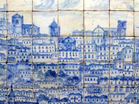 Panoramë e Lisbonës para tërmetit të 1755-s, e ekspozuar në Muzeun kombëtar të pllakave të qeramikës, Lisbonë
