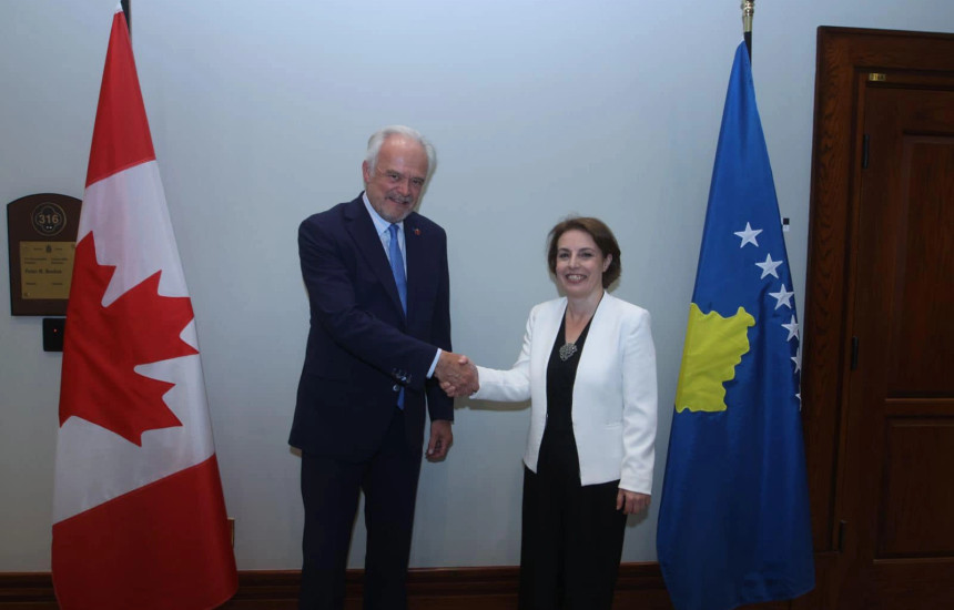 Ministrja e Punëve të Jashtme dhe Diasporës, Donika Gërvalla dhe senatori Peter Boehm, kryetar i Komitetit për Punë të Jashtme në Senatin e Kanadasë