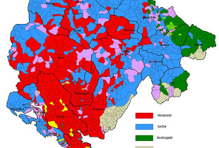 Shpërndarja territoriale e popullsisë në Mal të Zi, sipas përkatësisë kombëtare identike, si në vitin 2003