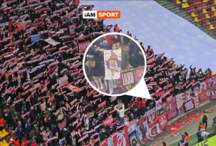 Flamuri i Serbisë mbi hartën e Kosovës në “Arena Nationala” në Bukuresht