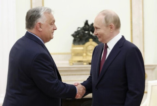 Presidenti rus Vladimir Putin dhe kryeministri hungarez Viktor Orban