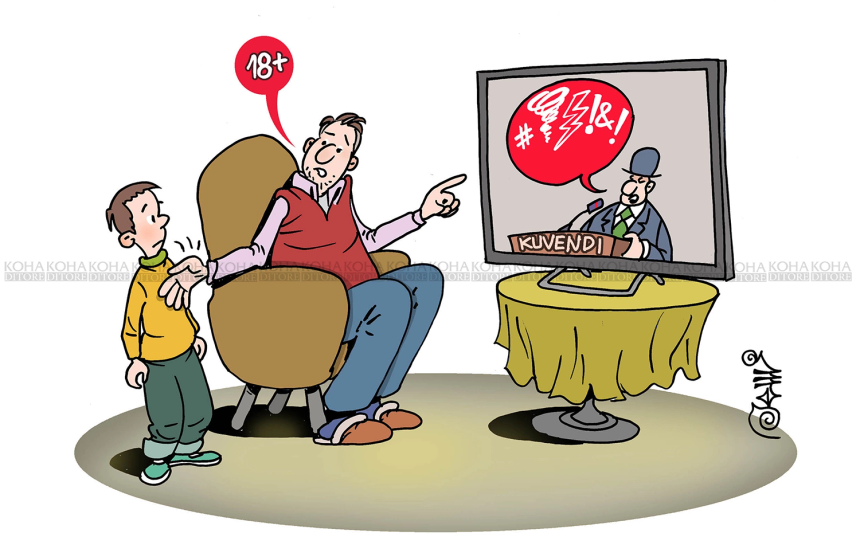 Karikatura e ditës - Gjuha në Kuvend