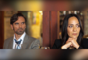 Gresa Pallaska në rolin e Aidës dhe Arben Bajraktaraj në rolin e Ilirit, në filmin “Pikë uji”