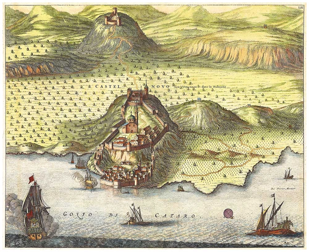 Boka e Kotorrit, ilustrim i Pierre Mortier rreth vitit 1700