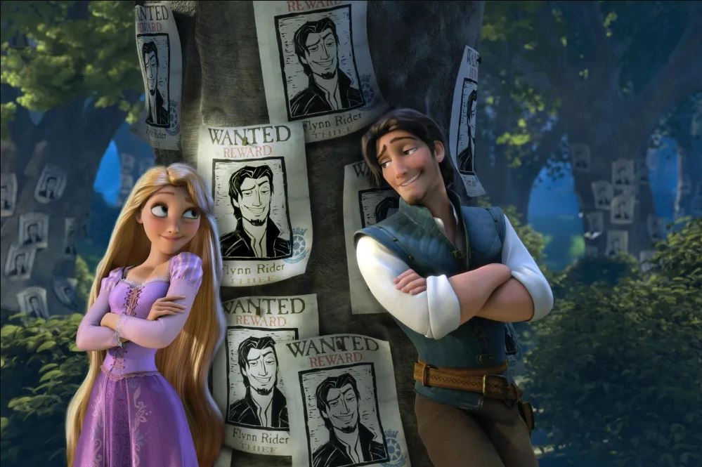 Rapunzel dhe Flyn Rider në filmin e animuar "Tangled"