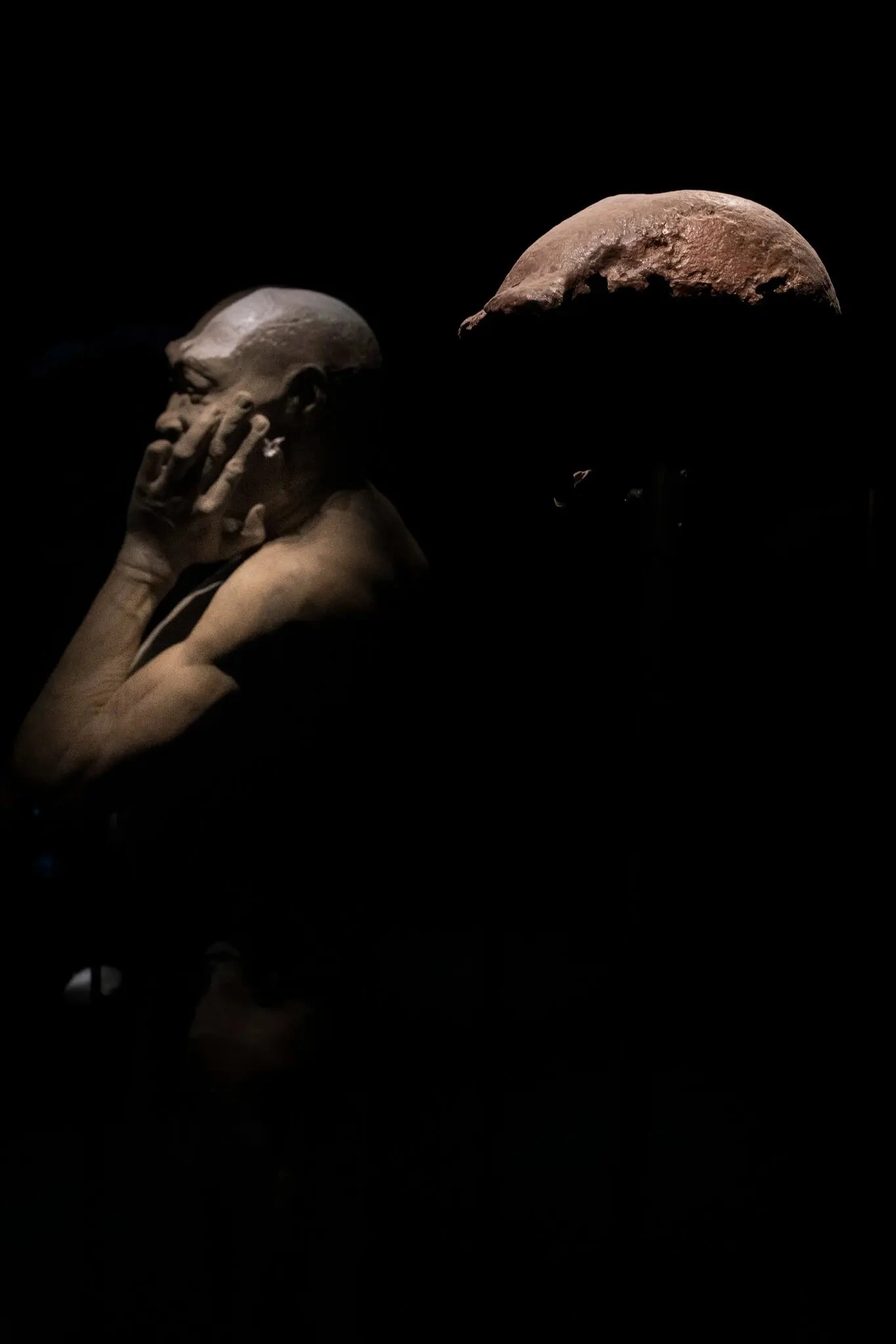 Një kapak kafke, pjesë e një grupi kockash parahistorike të njohura si “Njeriu i Javas”, u kthyen nga Holanda në Indonezi. (Foto: Ilvy Njiokiktjien për “The New York Times”)