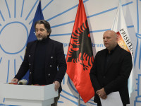 Kryetari i Komunës së Prishtinës, Përparim Rama në konferencë për media me drejtorin e Shërbimeve Publike, Bekim Brestovci