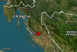 Epiqendra e tërmetit me të kuqe