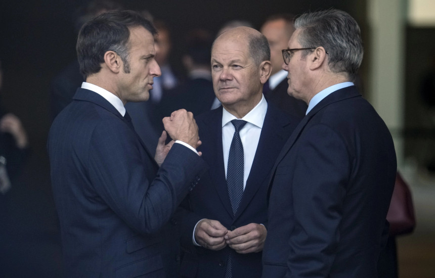 Emmanuel Macron, Olaf Scholz, Keir Stermer