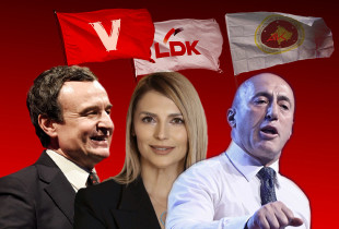 Kryetari i Lëvizjes Vetëvendosje, Albin Kurti, kandidatja për deputete e LDK-së, Xhenet Syka dhe kryetari i Aleancës për Ardhmërinë e Kosovës, Ramush Haradinaj /KOHA-ilustrim