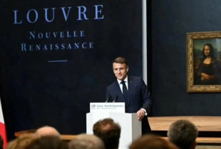 Presidenti i Francës, Emmanuel Macron, të martën prezantoi planin për Muzeun e Louvreit dhe “Mona Lisën” e famshme (Foto: Reuters)