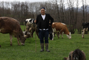“Një album familjar ku nuk gjejmë vetëm portrete, por ndjenja që ecin mbi dheun që i ka mbajtë e i ka ushqyer. Një kujtim i gjallë, pa fjalë”, ka thënë Sislej Xhafa për ekspozitën “Family album Wowen Soil” (Foto: Dini Begolli)