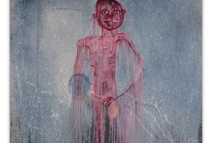 “Pa titull”, Brilant Milazimi, 2024, vaj në pëlhurë 150 me 170 centimetra