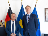 Ambasadori gjerman në Kosovë, Jorn Rohde dhe ambasadori i Bashkimit Evropian, Aivo Orav
