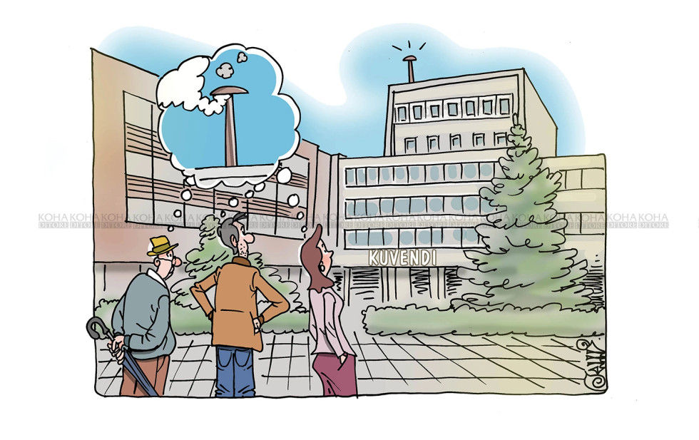 Karikatura e ditës - tymi i bardhë në Kuvend