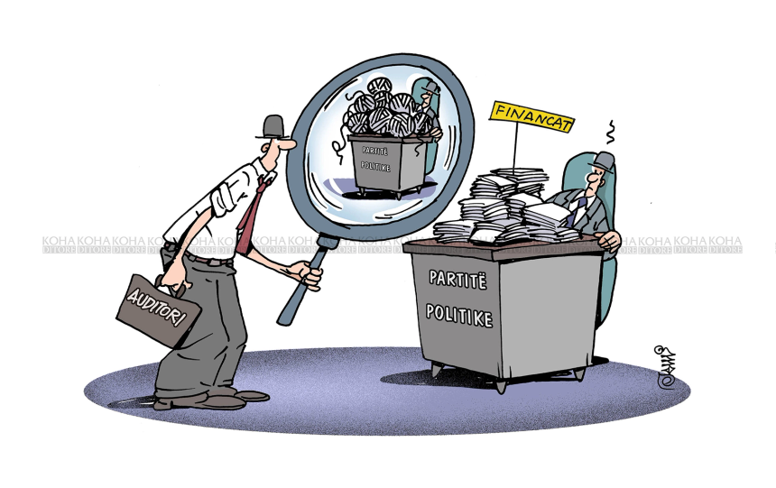 Karikatura e ditës - Auditori dhe financat e partive