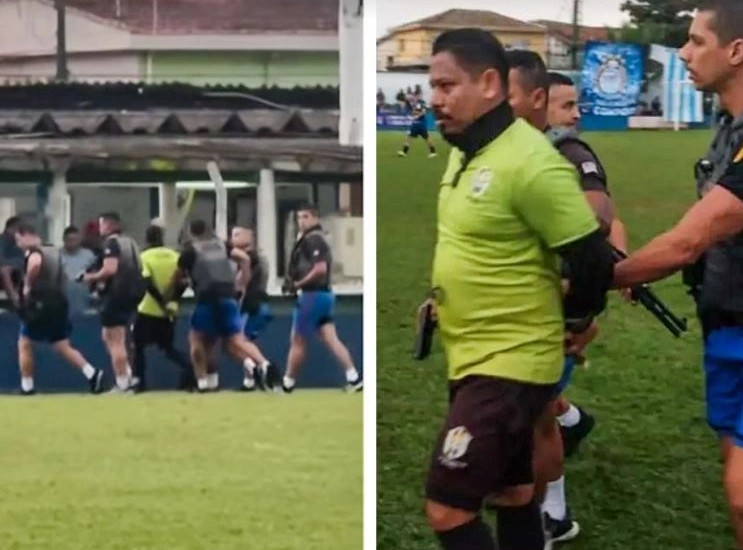 Policia arreston gjyqtarin në fushë, habiten lojtarët