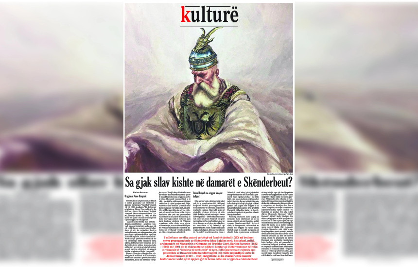 Ballina e Shtojcës për kulturë, “KOHA Ditore”, 9 mars 2025.  Në ballinë: Skënderbeu i portretizuar nga Agim Sulaj