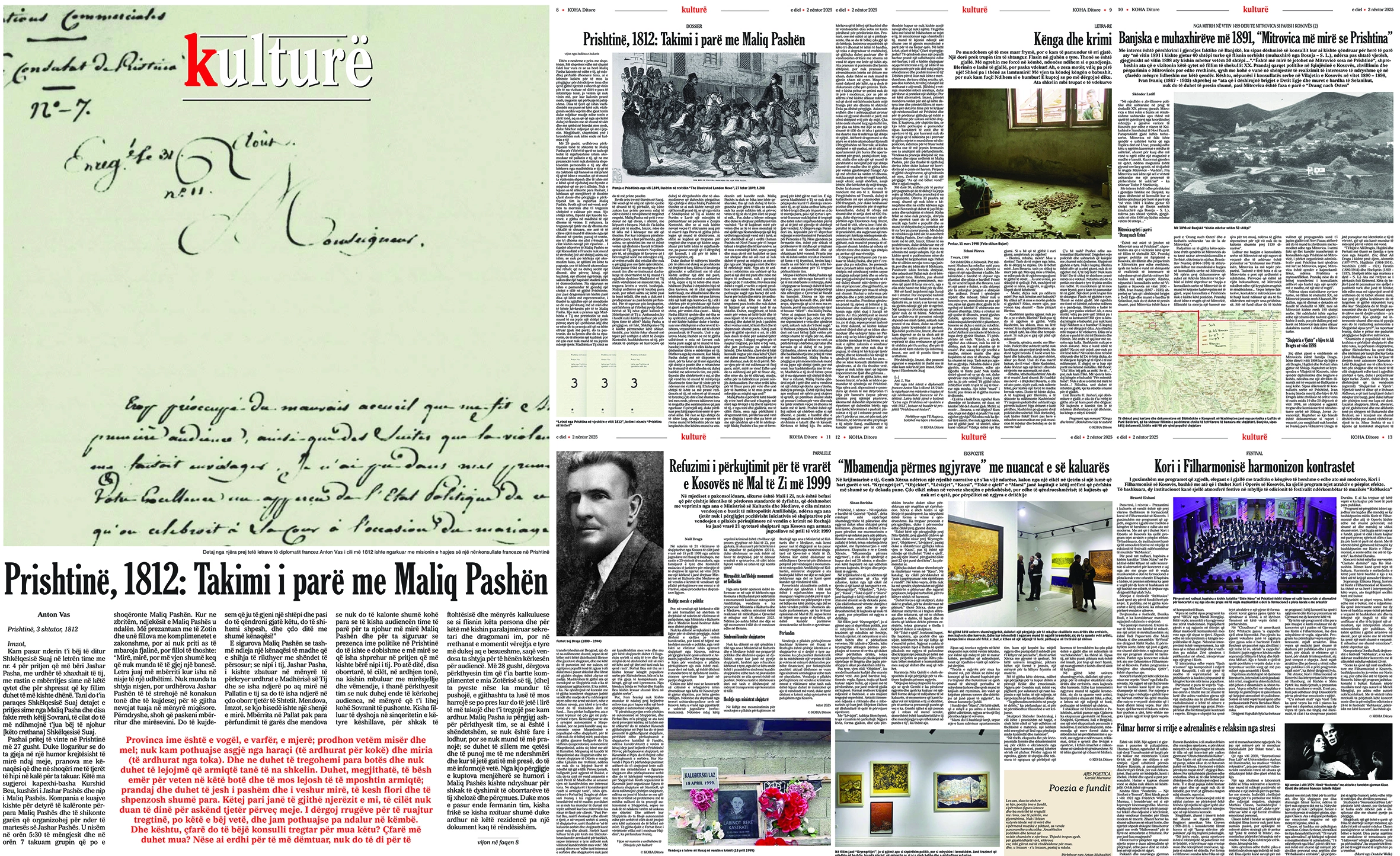 “Shtojca për kulturë”, 2 nëntor 2025