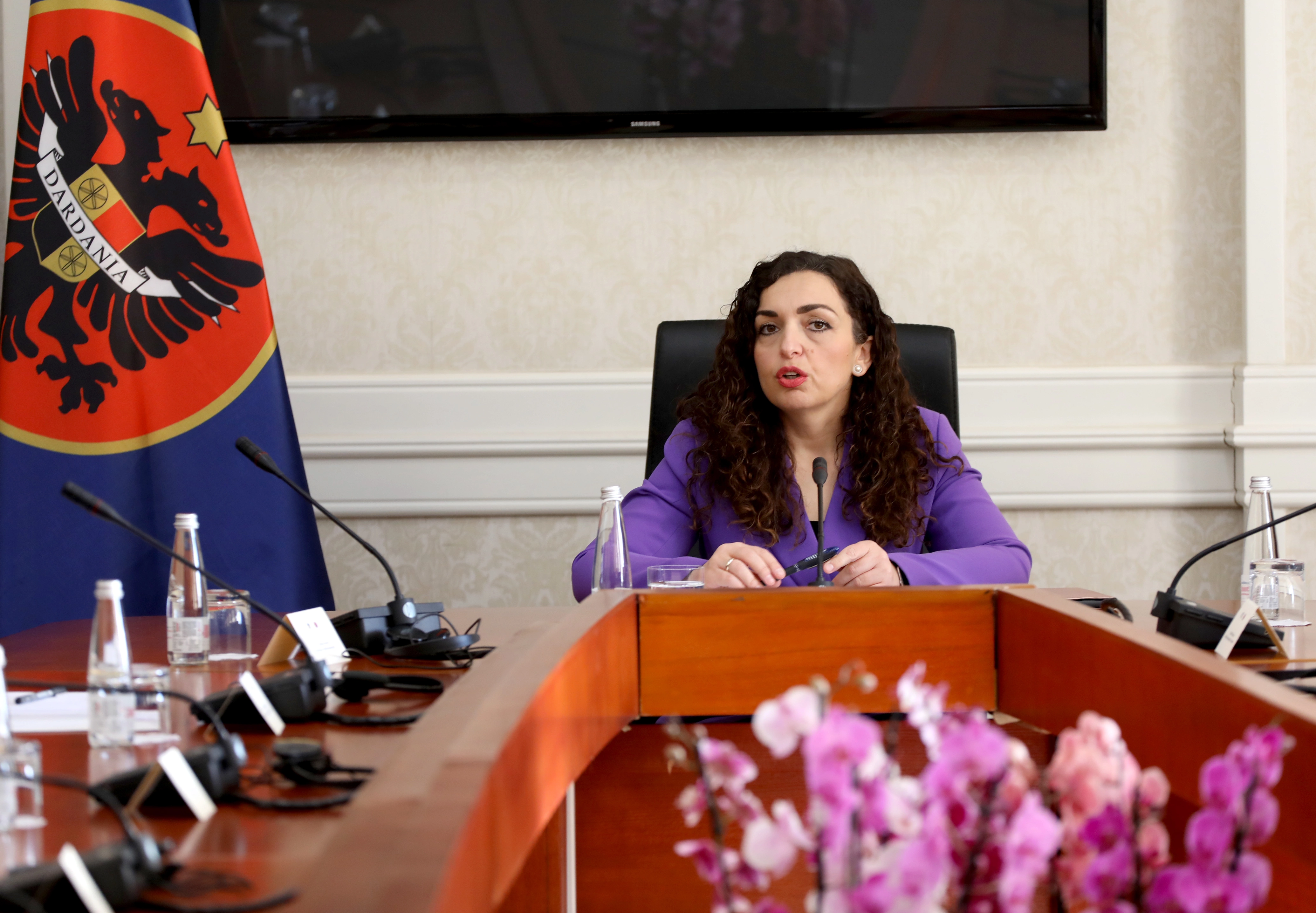 Vjosa Osmani - me liderët politikë