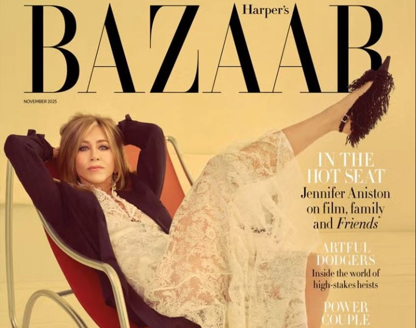 Jennifer Aniston në ballinën e Harper's Bazaar, fotografuar nga Emma Sumerton