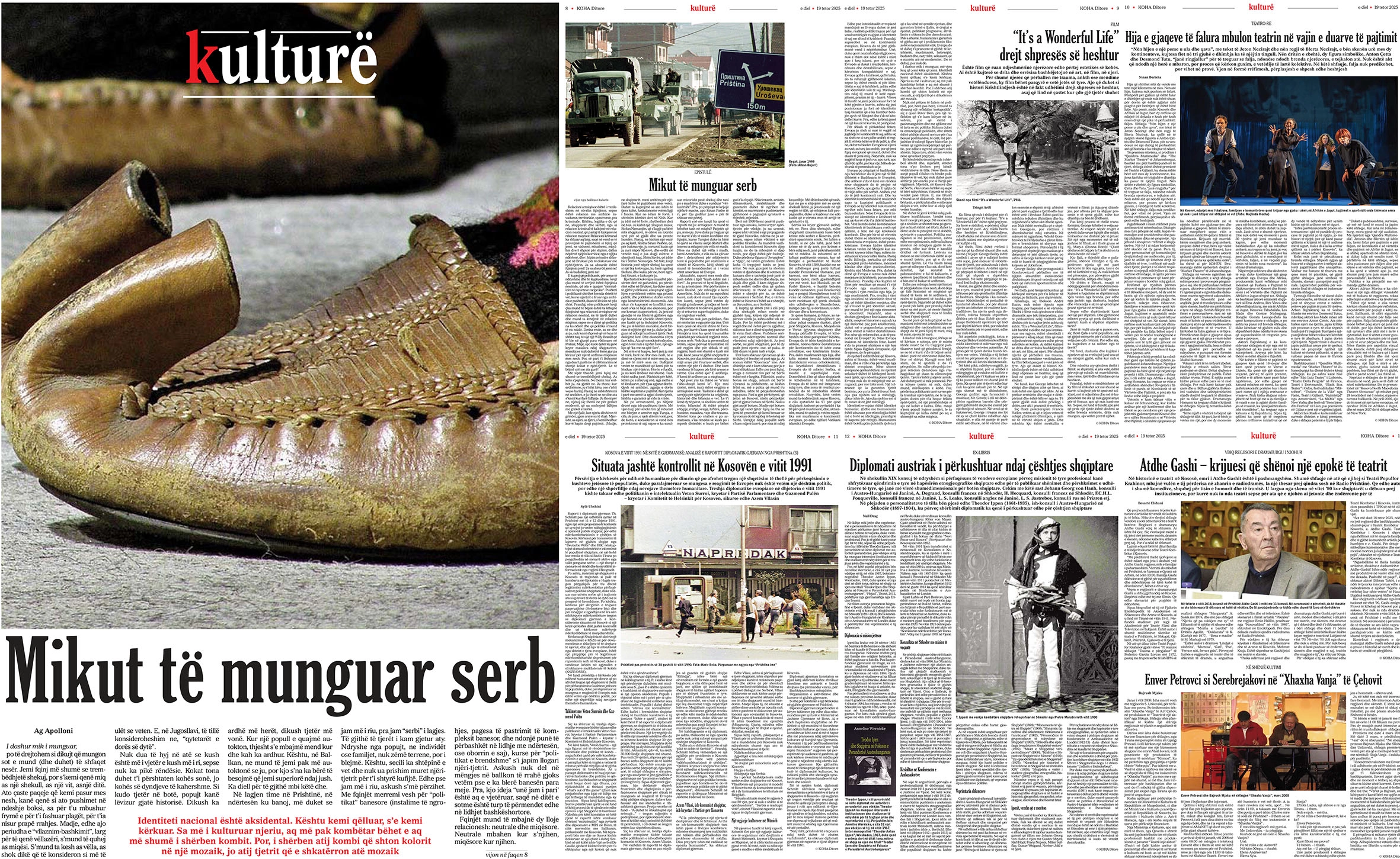 Shtojca për kulturë e KOHËS Ditore, 19 tetor 2025