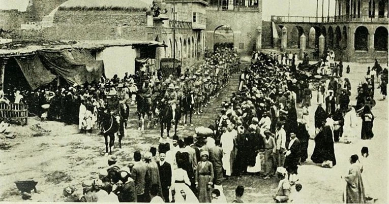 Trupat britanikë duke hyrë në Bagdad