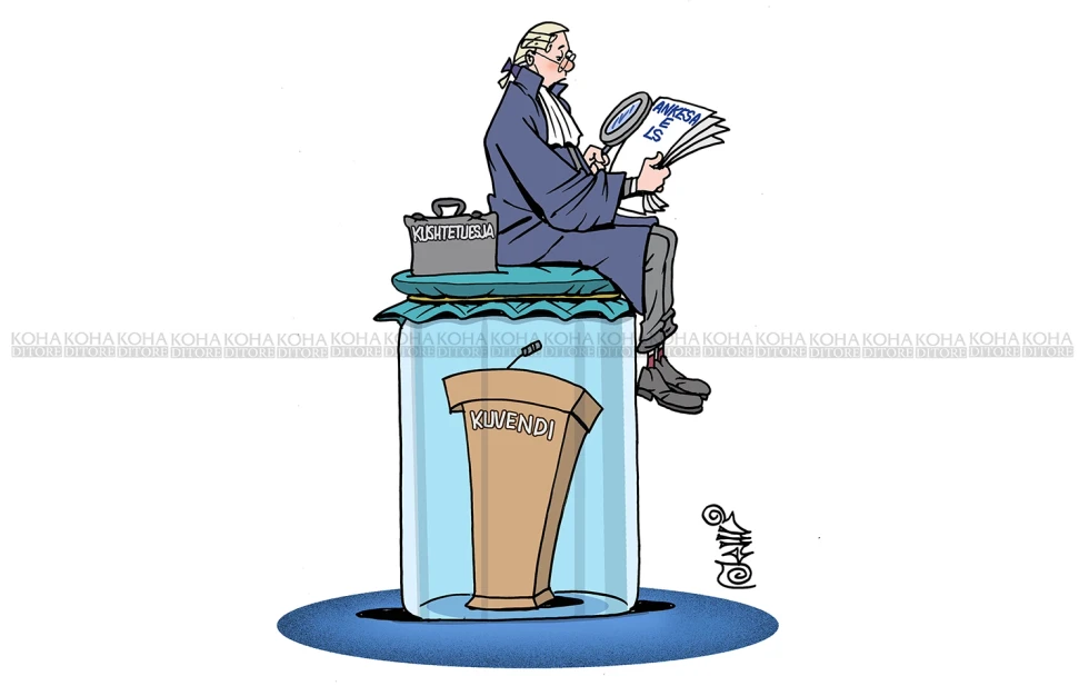 Karikatura e ditës - Kushtetuesja dhe masa e përkohshme