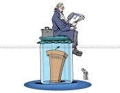 Karikatura e ditës - Kushtetuesja dhe masa e përkohshme