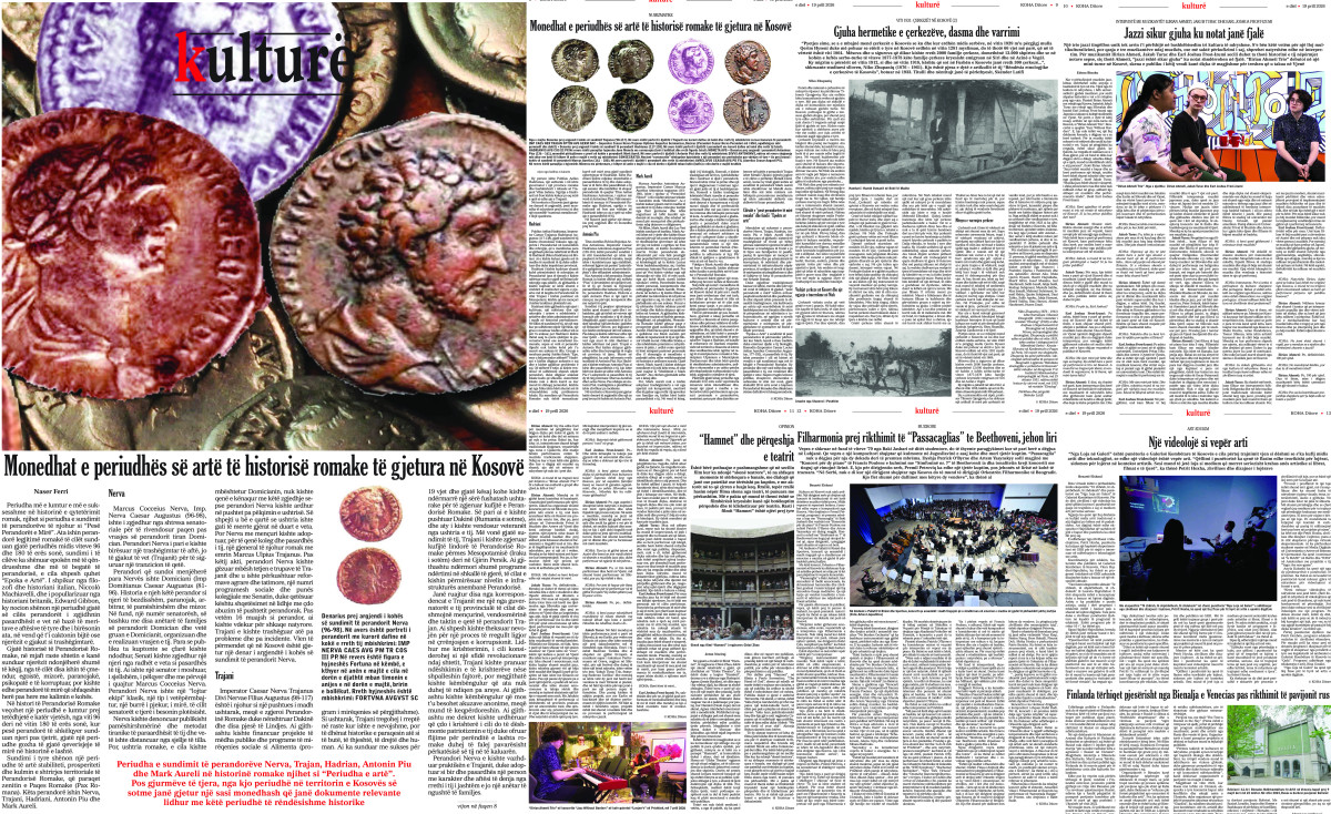Tekstet e  Shtojcës për kulturë  të  KOHËS Ditore   19 prill 2026