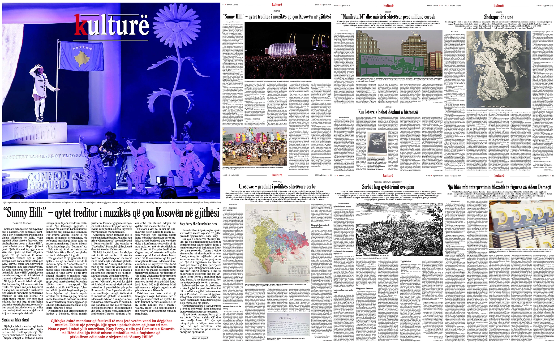 Tekstet e “Shtojcës për kulturë” të “KOHËS Ditore”, 2 gusht 2026