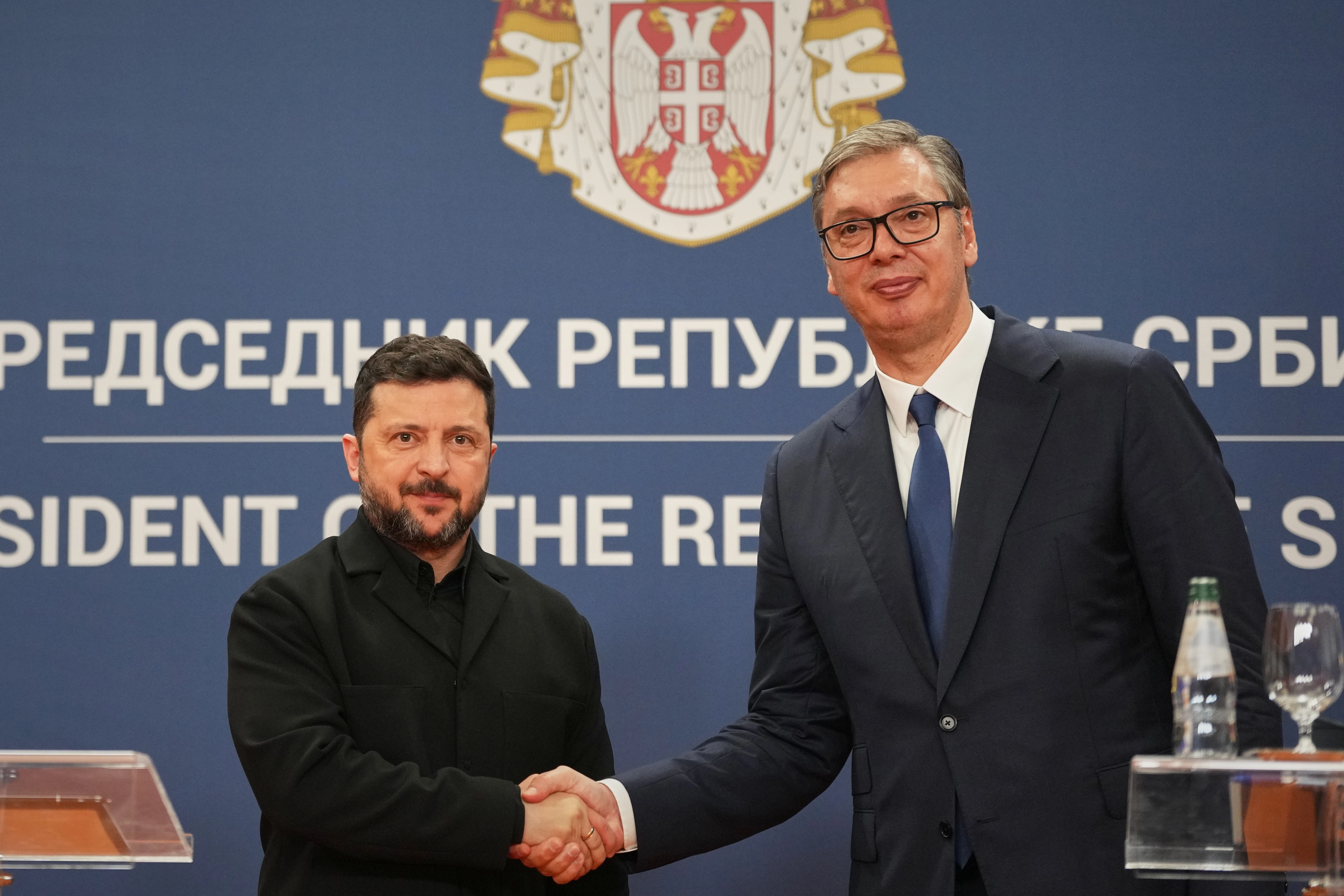 Volodymyr Zelensky dhe Aleksander Vuçiq