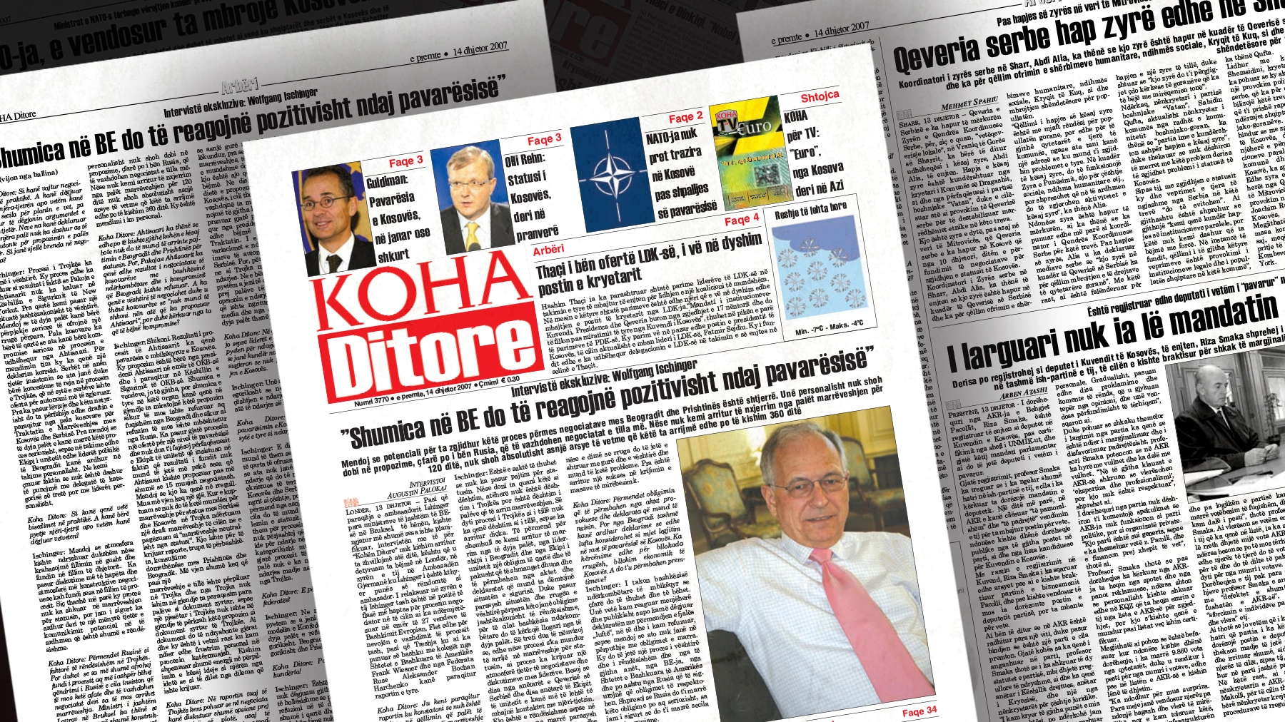 Ischinger: “Shumica në BE do të reagojnë pozitivisht ndaj pavarësisë”