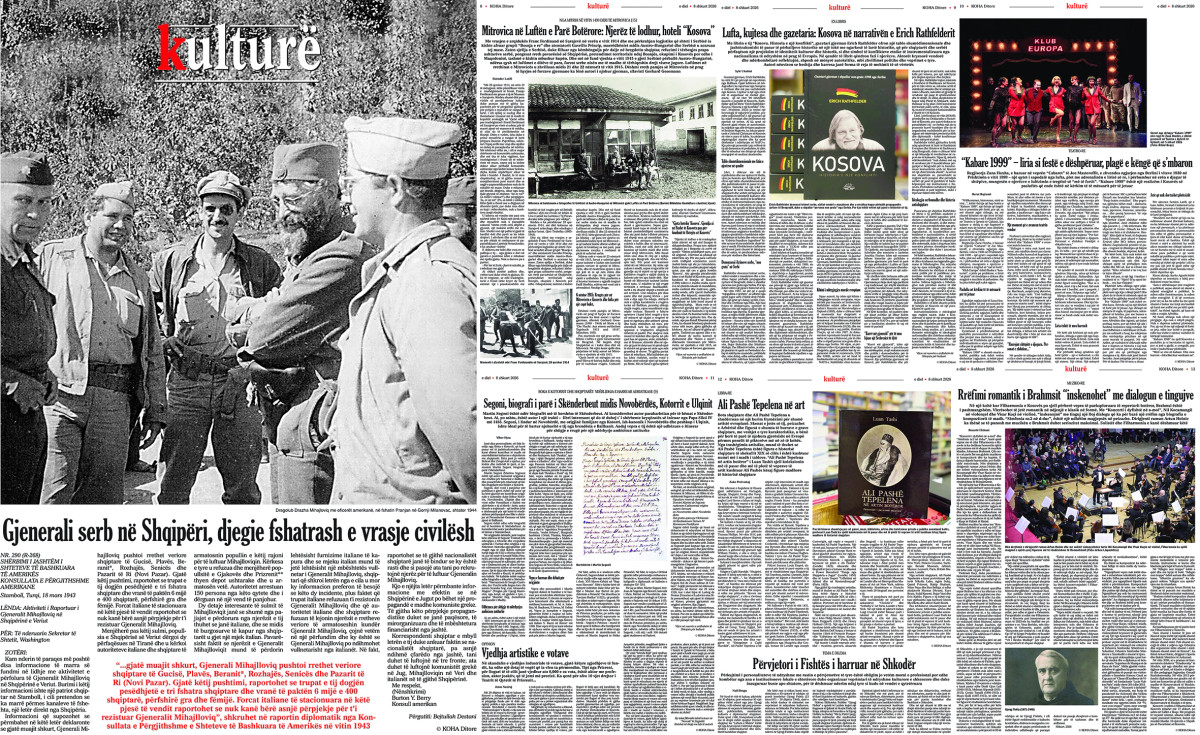 Tekstet e  Shtojcës për kulturë  të  KOHËS Ditore   8 shkurt 2026
