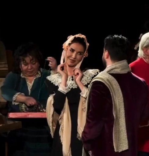 Besa Llugiqi në rolin e Mimisë nga “La Boheme” e Puccinit në Operën Shtetërore të Rumanisë, në Bukuresht