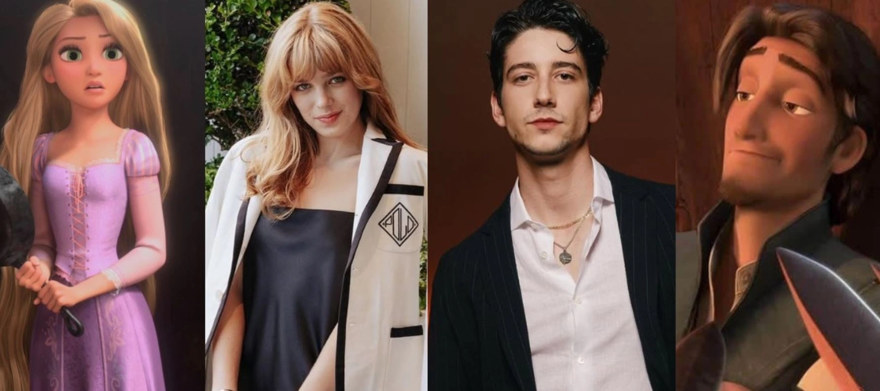 Aktorja australiane Teagan Croft në rolin e Rapunzelit dhe aktorin Milo Manheim në rolin e Flynn Riderit