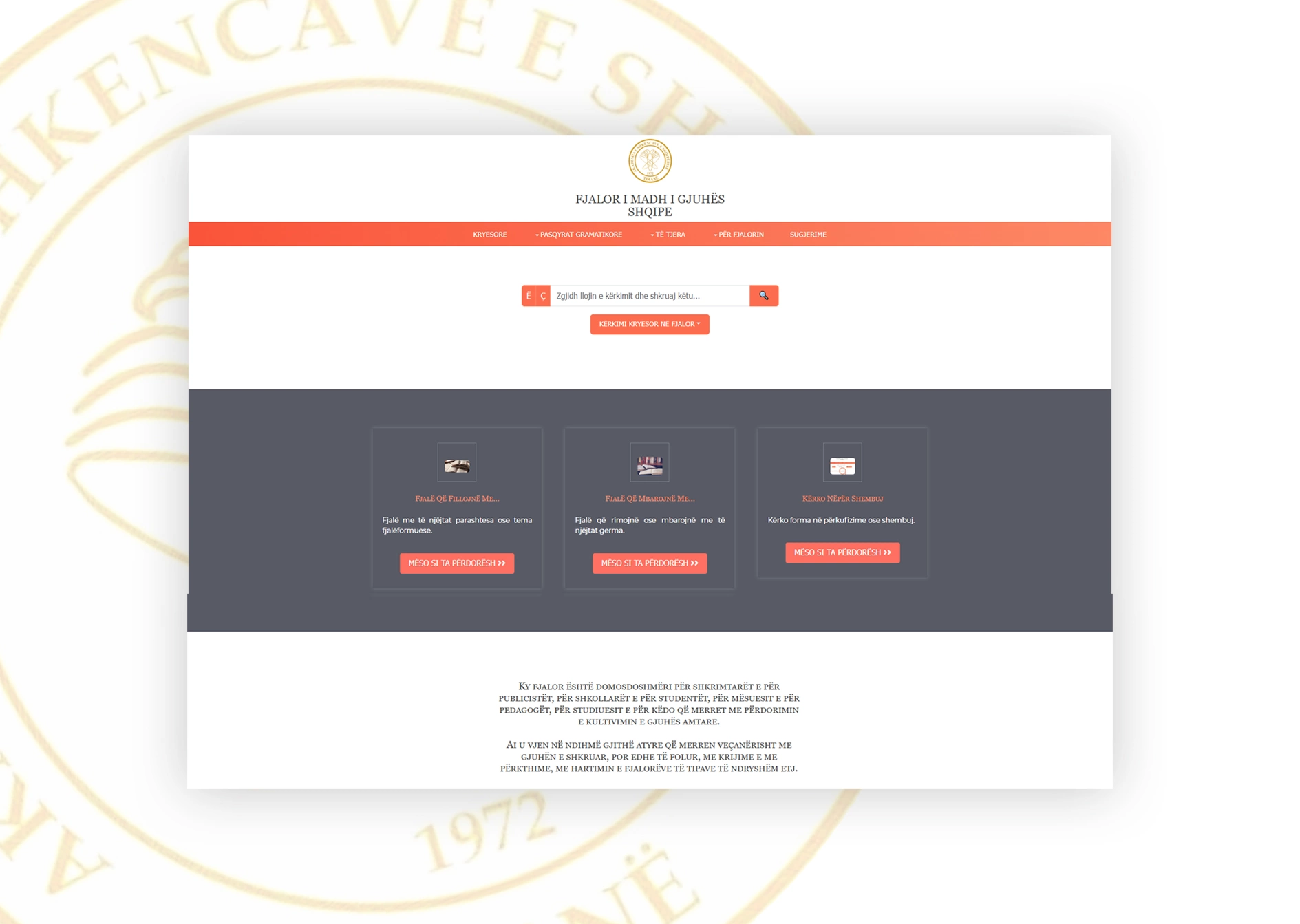 fjalori i madh i gjuhesh shqipe