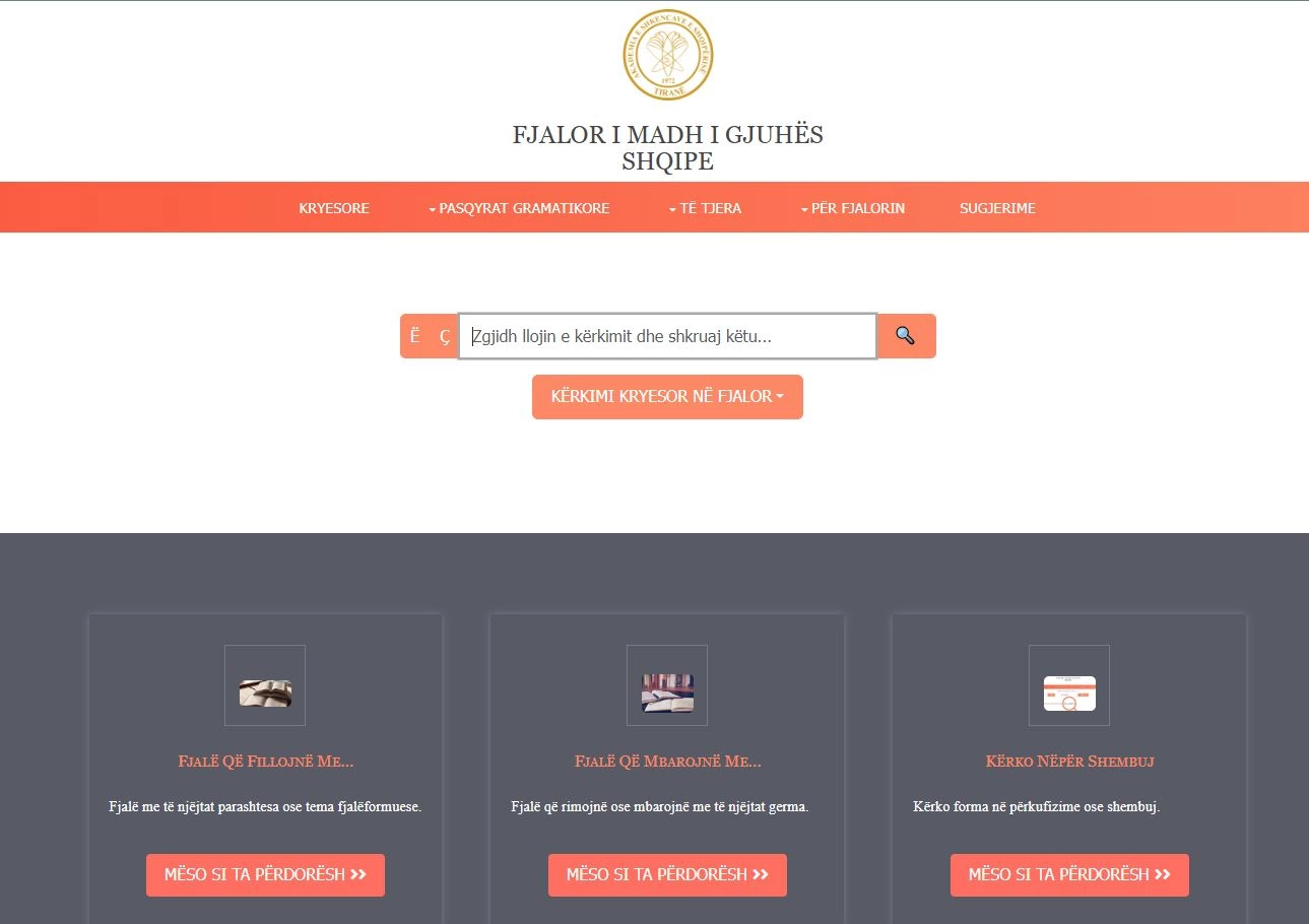 fjalori i madh i gjuhesh shqipe