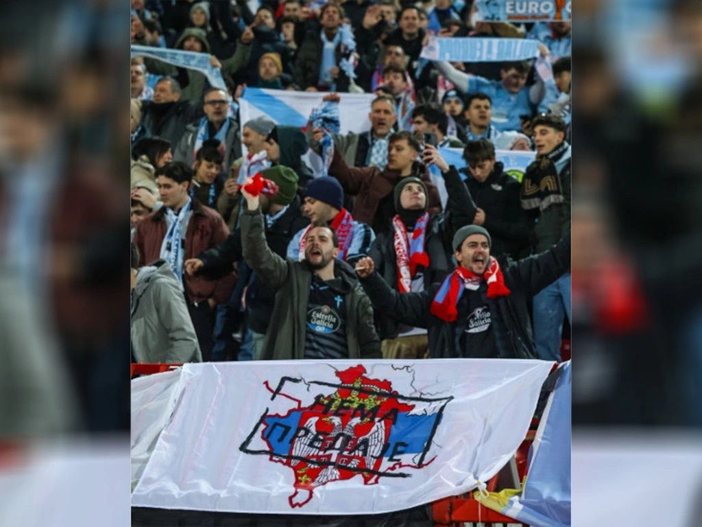 Tifozë spanjollë me flamur anti-Kosovë, klubi serb i falënderon