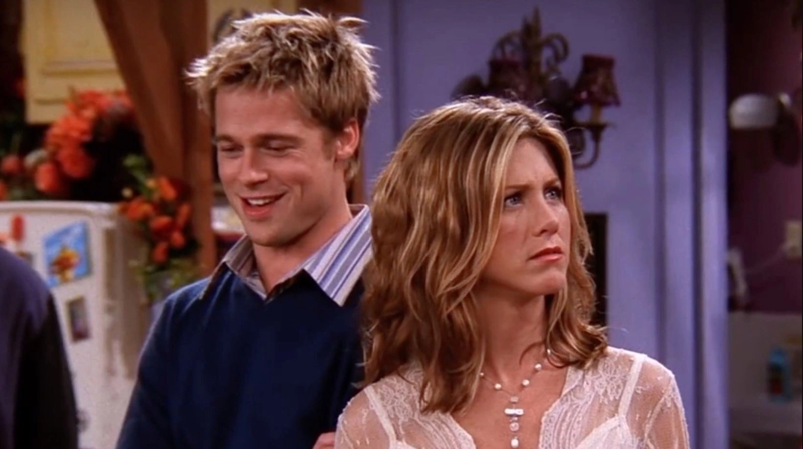 Brad Pitt dhe Jennifer Aniston në serialin "Friends"