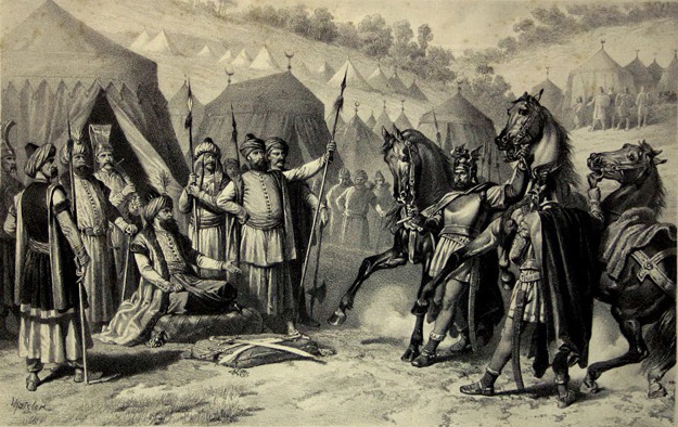 “Milosh Obiliqi pas komplotit, para tendës së Sulltan Muratit”, vepër e Pavle Çortanoviqit dhe Adam Stefanoviq para vitit 1887, Muzeu Popullor i Serbisë