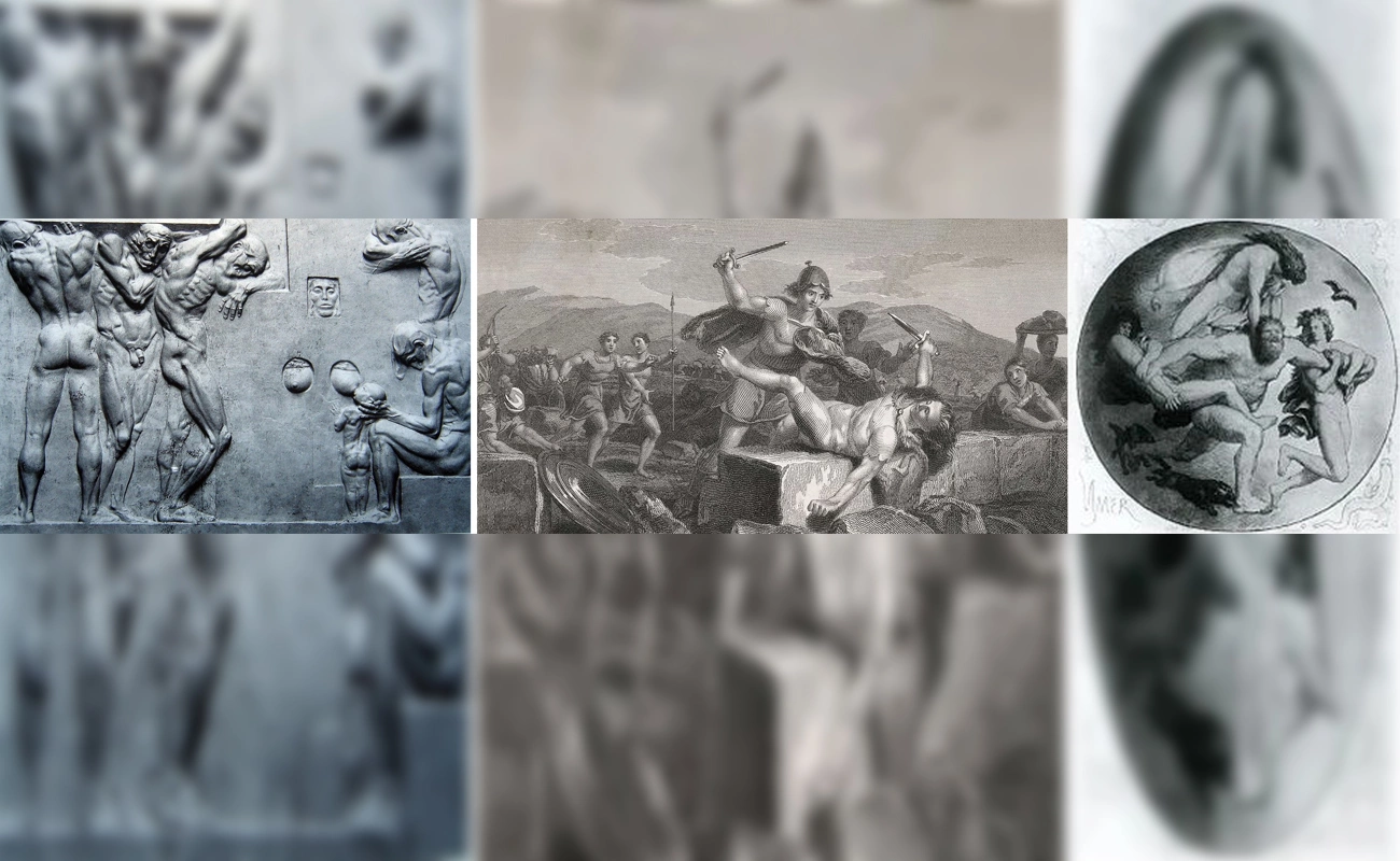 Legjenda e Rozafës (Meshtroviq), vrasja e Remit në muret e Romës dhe Vrasja e Ymirit (Froelich)